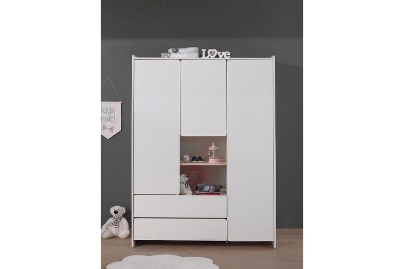 Baby Bed med kommode, stellebord, garderobe, bokhylle Kiddy 3 dører - 3 dører - Møbler - Senger - Sengetilbehør & sengegavl - Oppbevaring til senger