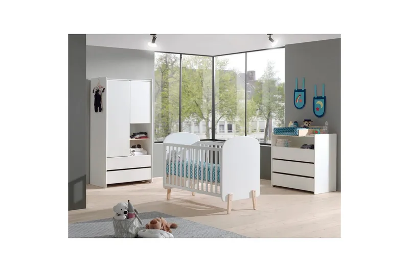 Baby Bed med kommode og garderobe topp Kiddy 2-dører - 2-dører - Møbler - Senger - Sengetilbehør & sengegavl - Oppbevaring til senger