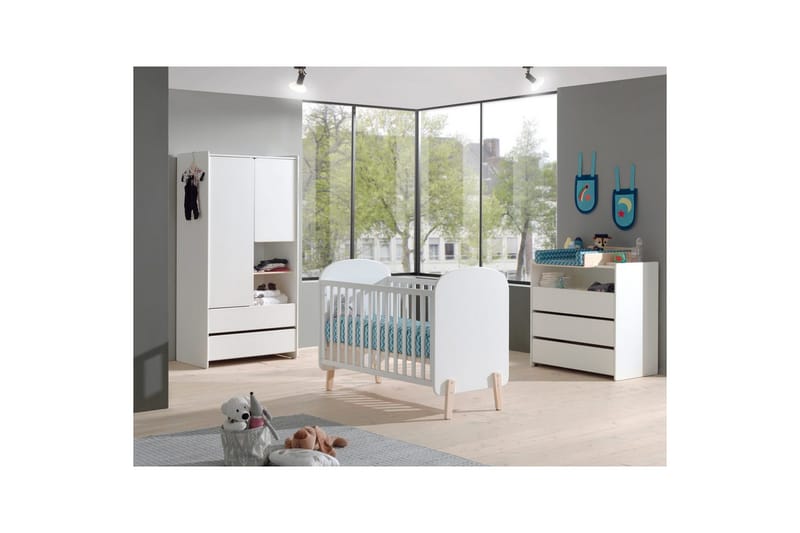 Baby Bed med kommode og garderobe topp Kiddy 2-dører - 2-dører - Møbler - Senger - Sengetilbehør & sengegavl - Oppbevaring til senger