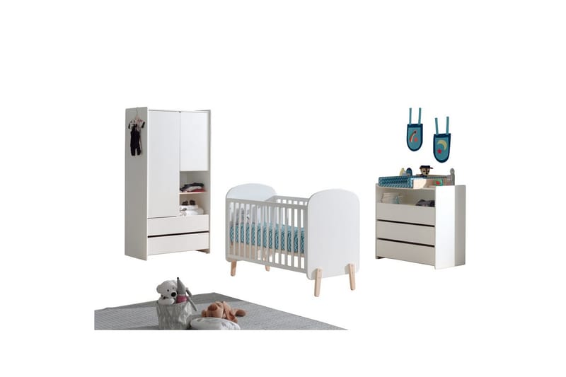 Baby Bed med kommode og garderobe topp Kiddy 2-dører - 2-dører - Møbler - Senger - Sengetilbehør & sengegavl - Oppbevaring til senger