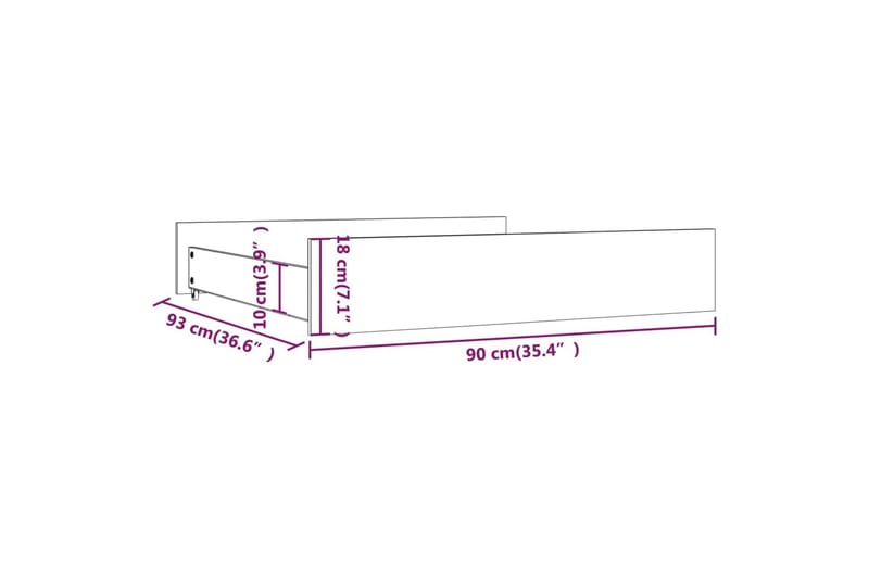 beBasic Sengeskuffer 2 stk hvit heltre furu - Hvit - Oppbevaring til senger - Sengeskuff