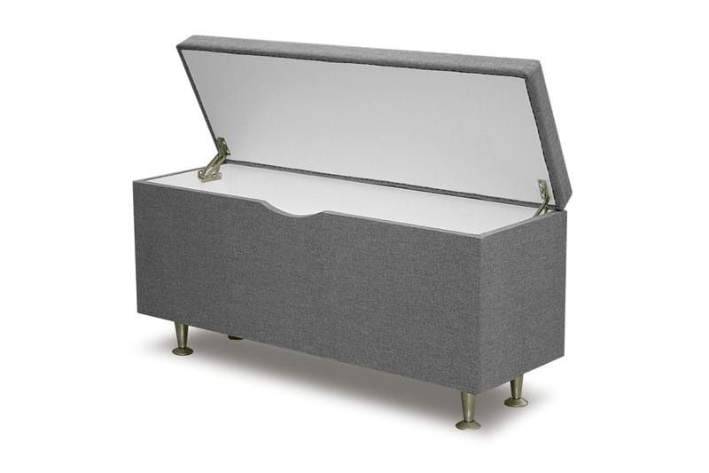 Cibele Sengekiste 130 cm - Lysegrå/Eik - Møbler - Senger - Sengetilbehør & sengegavl - Oppbevaring til senger - Sengekiste