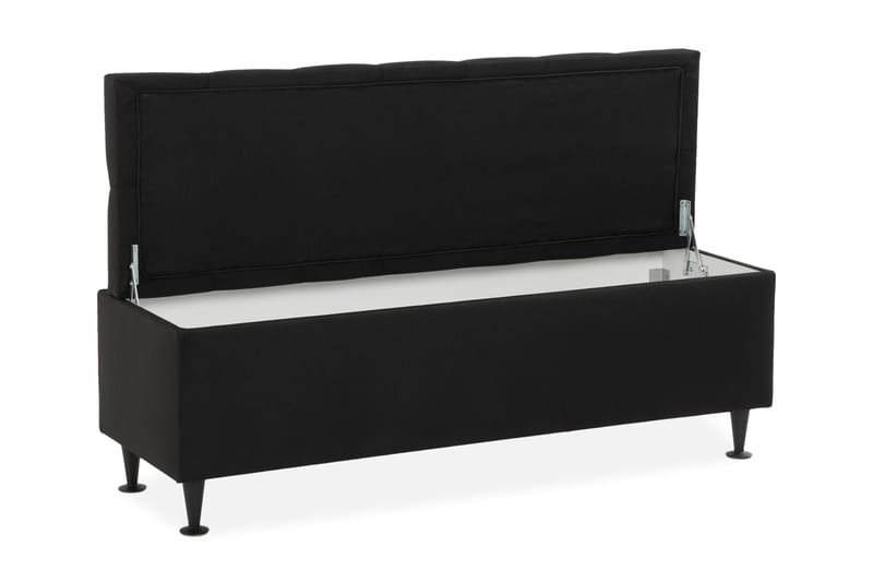 Ella Sengebenk 140cm Dypheftet - Svart - Møbler - Senger - Sengetilbehør & sengegavl - Oppbevaring til senger