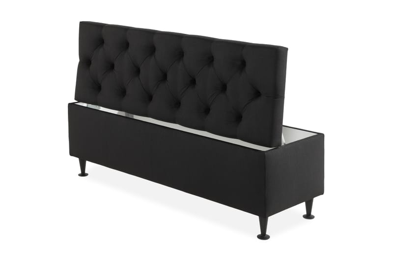 Ella Sengebenk 140cm Dypheftet - Svart - Møbler - Senger - Sengetilbehør & sengegavl - Oppbevaring til senger