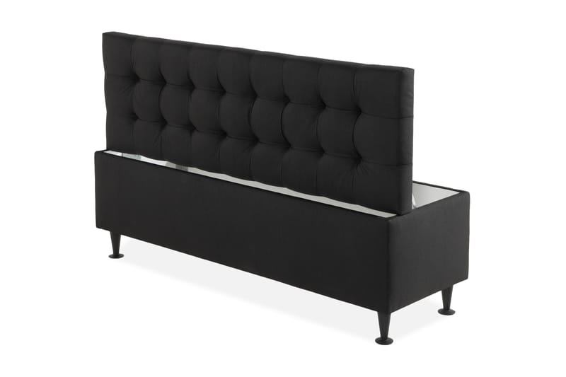 Ella Sengebenk 140cm Rutete - Svart - Møbler - Senger - Sengetilbehør & sengegavl - Oppbevaring til senger