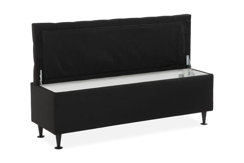 Ella Sengebenk 140cm Rutete - Svart - Møbler - Senger - Sengetilbehør & sengegavl - Oppbevaring til senger