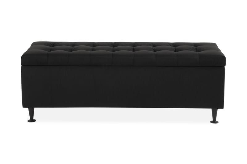 Ella Sengebenk 140cm Rutete - Svart - Møbler - Senger - Sengetilbehør & sengegavl - Oppbevaring til senger