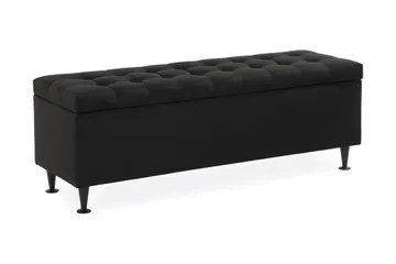 Ella Sengebenk 140cm Rutete - Svart - Møbler - Senger - Sengetilbehør & sengegavl - Oppbevaring til senger