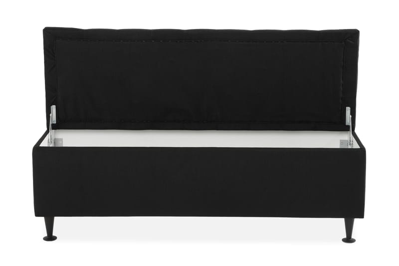 Ella Sengebenk 140cm Rutete - Svart - Møbler - Senger - Sengetilbehør & sengegavl - Oppbevaring til senger