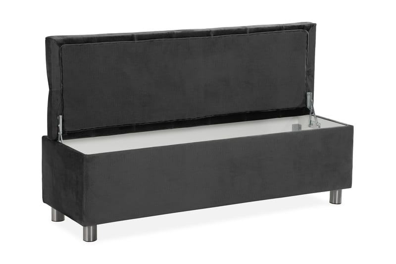 Ella Sengekiste 140cm Dypheftende - Mørkegrå - Møbler - Senger - Sengetilbehør & sengegavl - Oppbevaring til senger