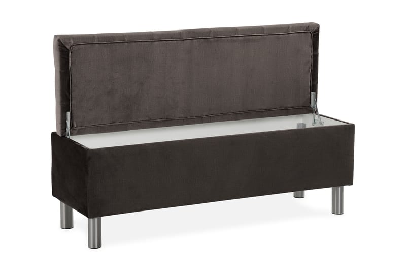 Ella Sengekiste 140cm Rutete - Svart - Møbler - Senger - Sengetilbehør & sengegavl - Oppbevaring til senger