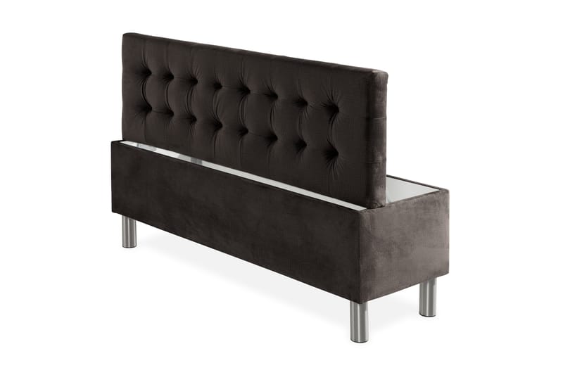 Ella Sengekiste 140cm Rutete - Svart - Møbler - Senger - Sengetilbehør & sengegavl - Oppbevaring til senger