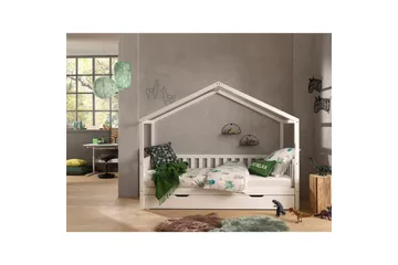 Husseng med skuff Dallas 90x200 cm Hvit, Med gjerde - Hvit, Med gjerde - Møbler - Senger - Sengetilbehør & sengegavl - Oppbevaring til senger