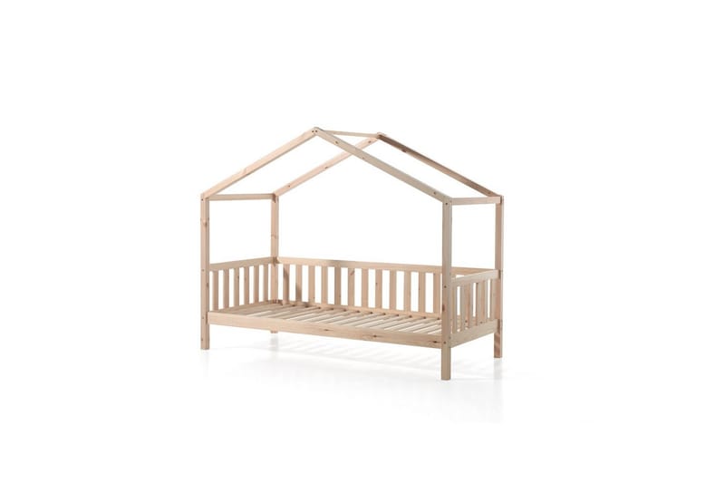 Husseng med tekstilsett Dallas 90x200 cm Naturlig, Uten gjerde, Med skuff - Naturlig, Uten gjerde, Med skuff - Møbler - Senger - Sengetilbehør & sengegavl - Oppbevaring til senger