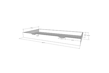 Husseng med tekstilsett Dallas 90x200 cm Naturlig, Uten gjerde, Med skuff - Naturlig, Uten gjerde, Med skuff - Møbler - Barnemøbler - Barneseng & Juniorseng - Husseng