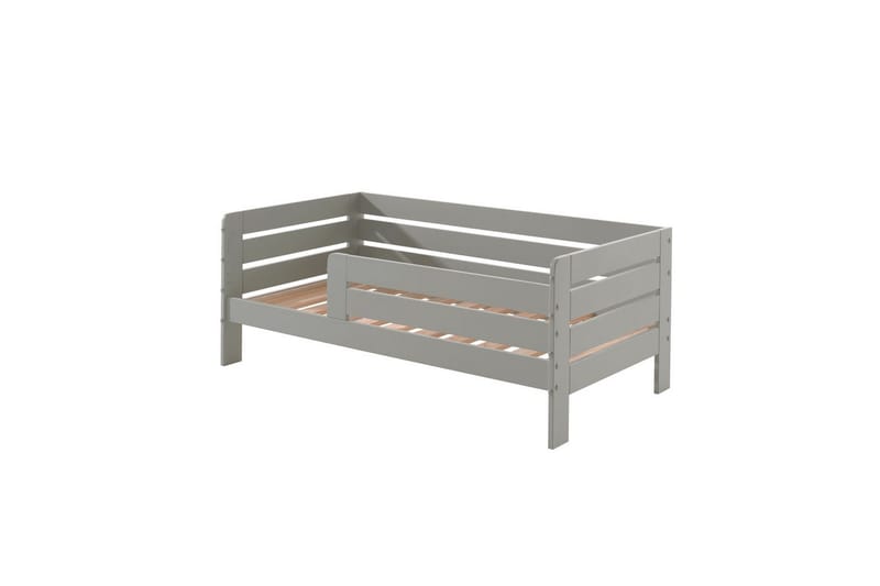 Juniorseng med rekkverk og skuff Småbarnsseng Grå - Grå - Møbler - Senger - Sengetilbehør & sengegavl - Oppbevaring til senger