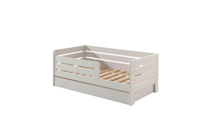 Juniorseng med rekkverk og skuff Småbarnsseng Hvit, Hvit