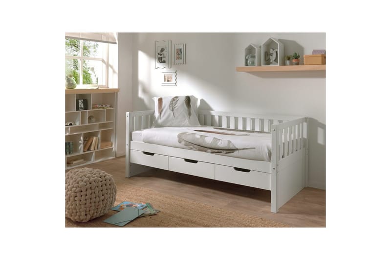 Kabin seng Fritz Hvit, Med skuff - Hvit, Med skuff - Møbler - Senger - Sengetilbehør & sengegavl - Oppbevaring til senger