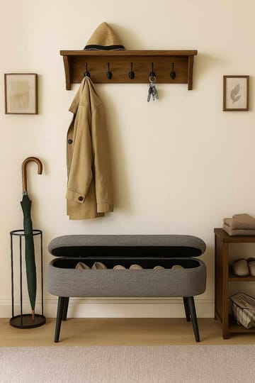 Pouffe with Storage Atelier Del Sofa Grå - Møbler - Senger - Sengetilbehør & sengegavl - Oppbevaring til senger