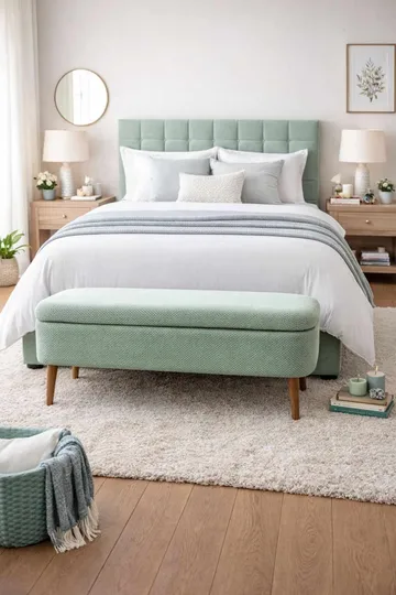 Pouffe with Storage Atelier Del Sofa Grønn - Møbler - Senger - Sengetilbehør & sengegavl - Oppbevaring til senger