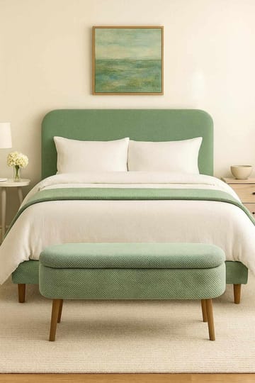 Pouffe with Storage Atelier Del Sofa Grønn - Møbler - Senger - Sengetilbehør & sengegavl - Oppbevaring til senger
