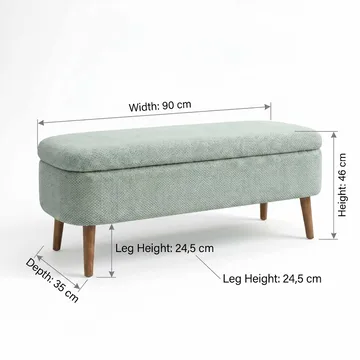 Pouffe with Storage Atelier Del Sofa Grønn - Møbler - Senger - Sengetilbehør & sengegavl - Oppbevaring til senger