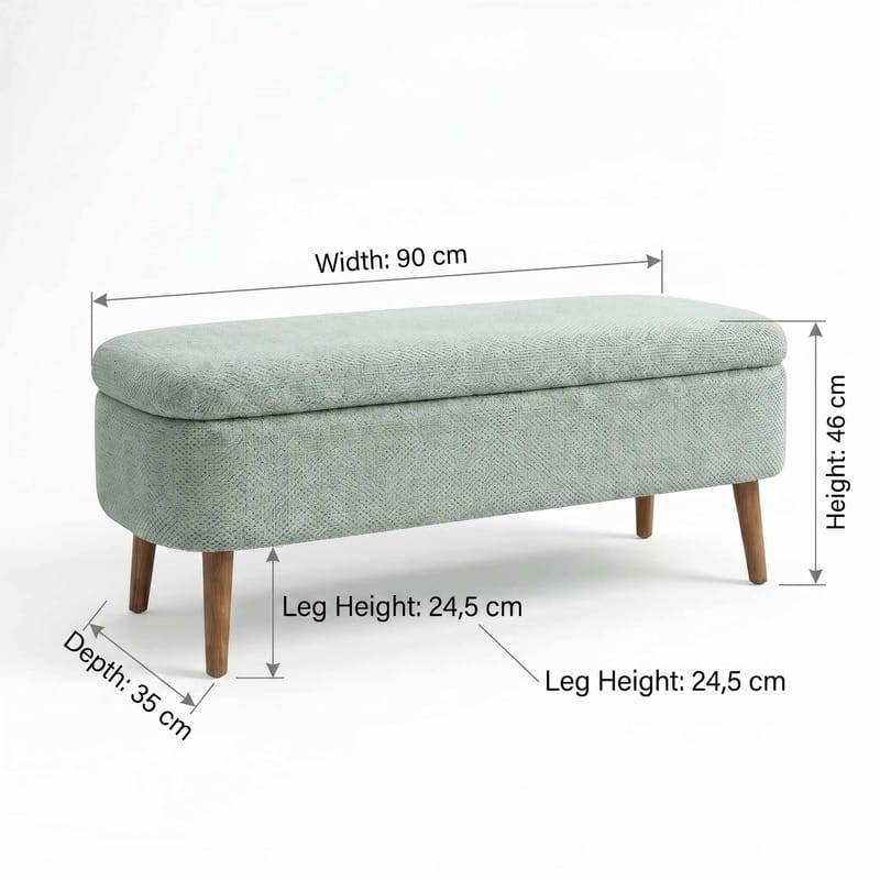 Pouffe with Storage Atelier Del Sofa Grønn - Møbler - Senger - Sengetilbehør & sengegavl - Oppbevaring til senger