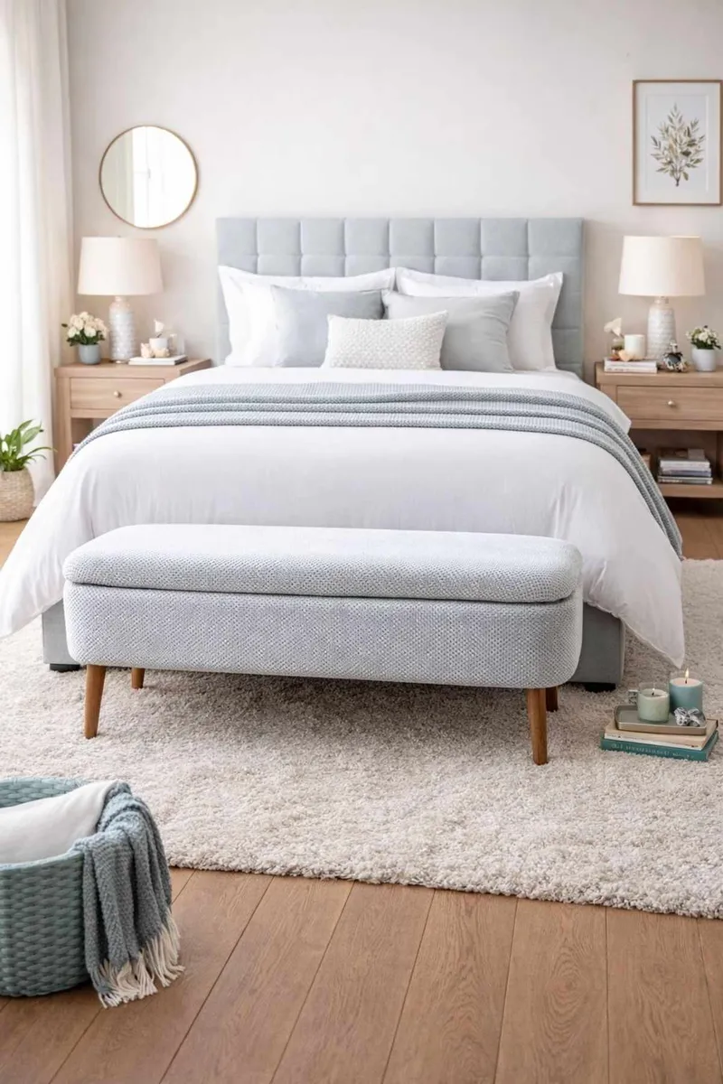 Pouffe with Storage Atelier Del Sofa Lys grå - Møbler - Senger - Sengetilbehør & sengegavl - Oppbevaring til senger
