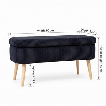 Pouffe with Storage Atelier Del Sofa Svart - Møbler - Senger - Sengetilbehør & sengegavl - Oppbevaring til senger