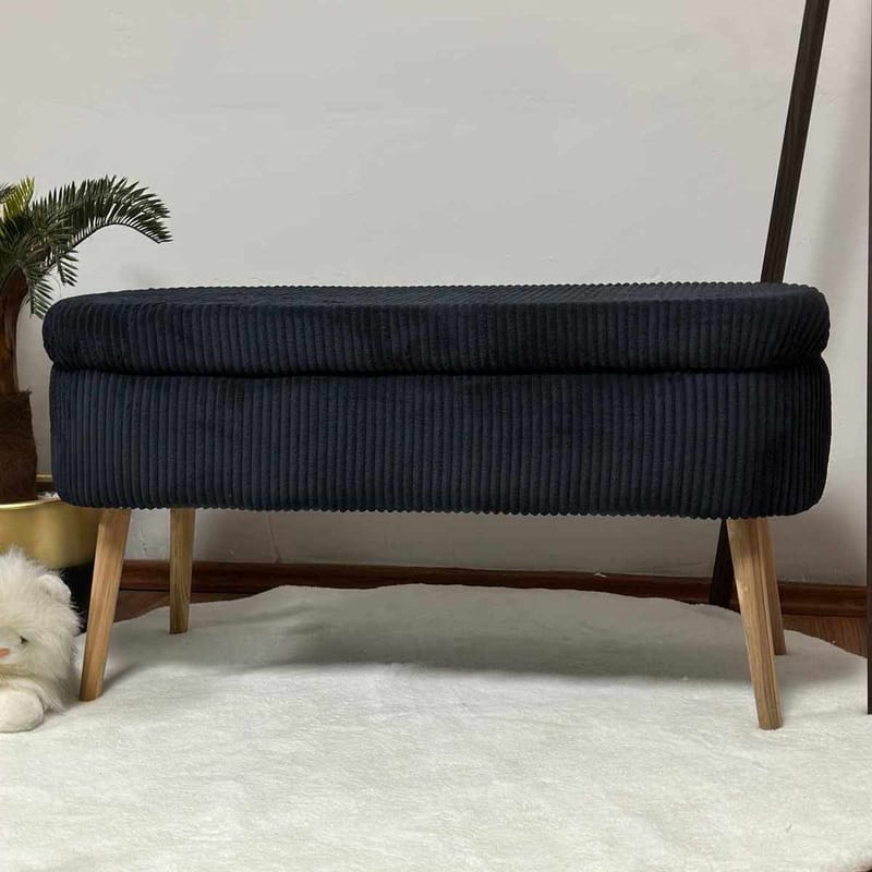 Pouffe with Storage Atelier Del Sofa Svart - Møbler - Senger - Sengetilbehør & sengegavl - Oppbevaring til senger