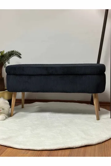 Pouffe with Storage Atelier Del Sofa Svart - Møbler - Senger - Sengetilbehør & sengegavl - Oppbevaring til senger