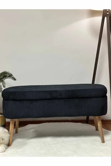 Pouffe with Storage Atelier Del Sofa Svart - Møbler - Senger - Sengetilbehør & sengegavl - Oppbevaring til senger
