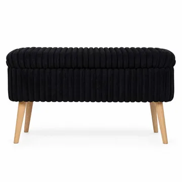 Pouffe with Storage Atelier Del Sofa Toscano Black - Møbler - Senger - Sengetilbehør & sengegavl - Oppbevaring til senger
