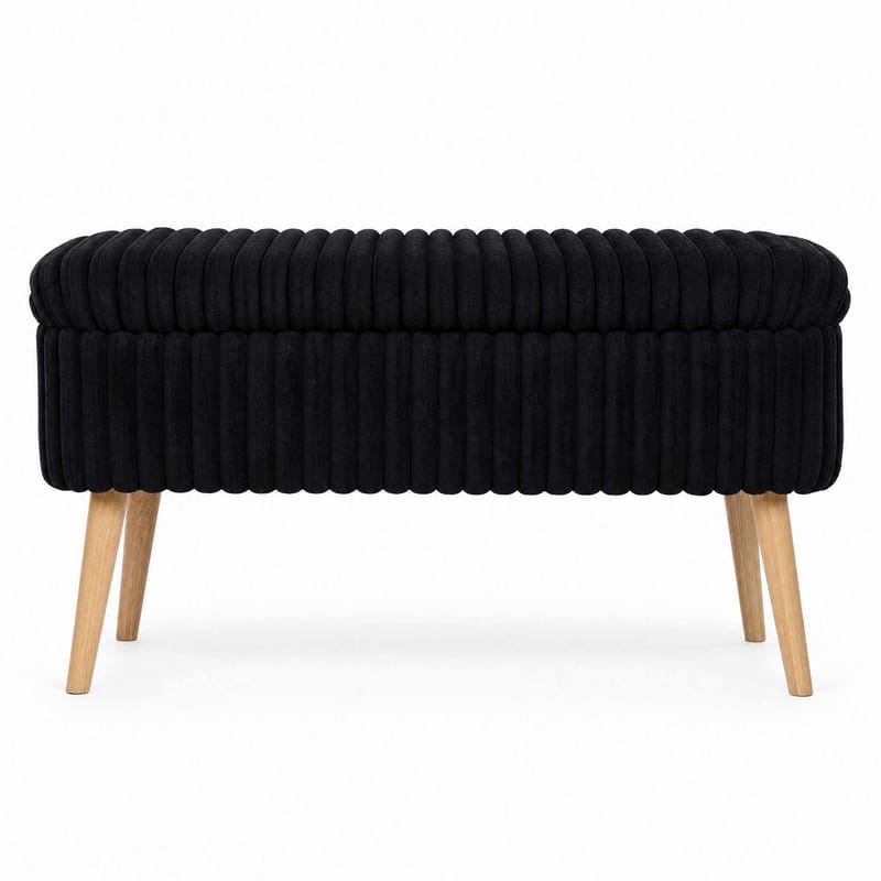 Pouffe with Storage Atelier Del Sofa Toscano Black - Møbler - Senger - Sengetilbehør & sengegavl - Oppbevaring til senger