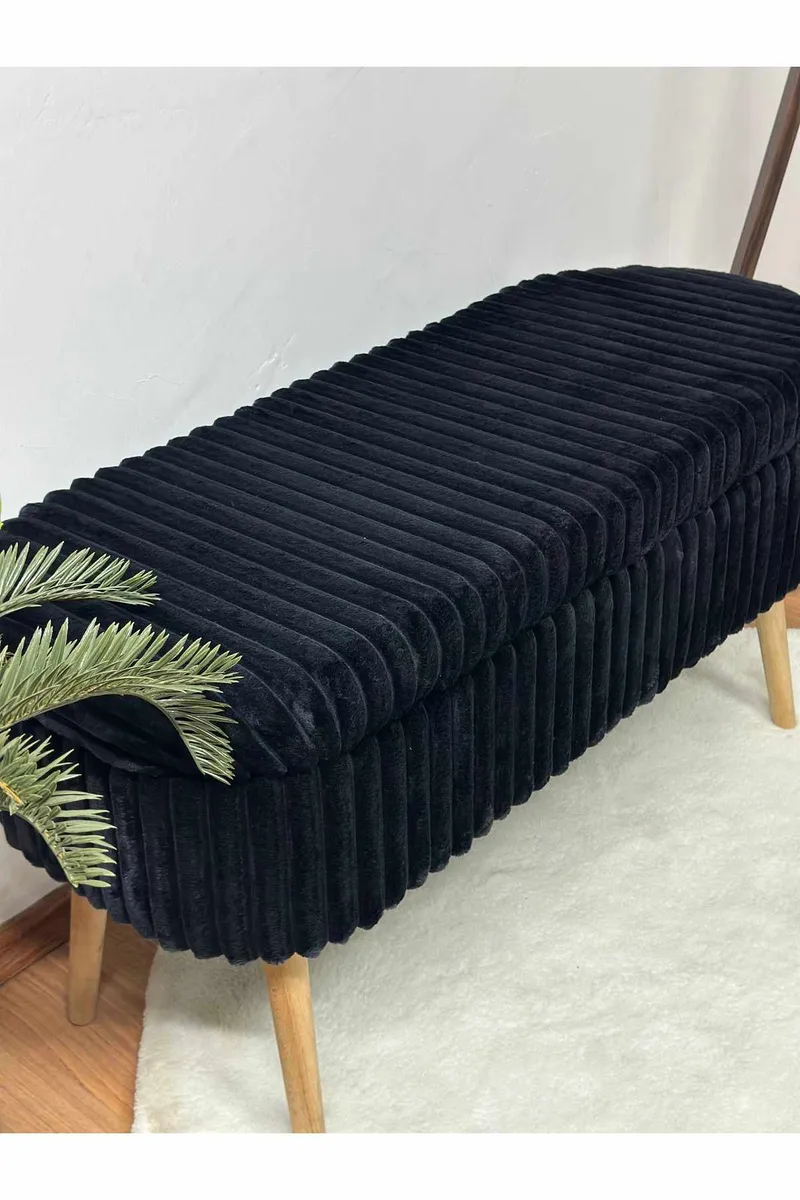 Pouffe with Storage Atelier Del Sofa Toscano Black - Møbler - Senger - Sengetilbehør & sengegavl - Oppbevaring til senger