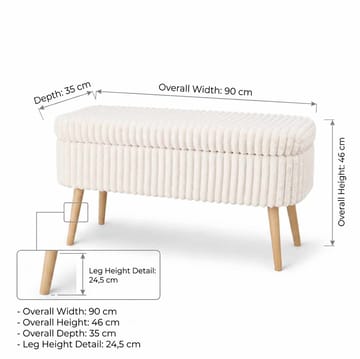 Pouffe with Storage Atelier Del Sofa Toscano Cream - Møbler - Senger - Sengetilbehør & sengegavl - Oppbevaring til senger