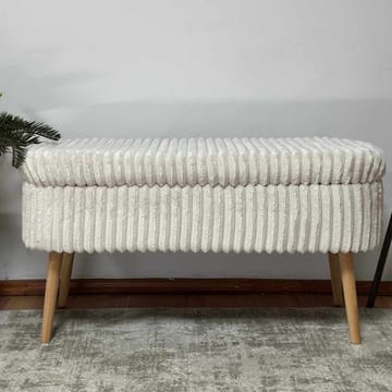 Pouffe with Storage Atelier Del Sofa Toscano Cream - Møbler - Senger - Sengetilbehør & sengegavl - Oppbevaring til senger