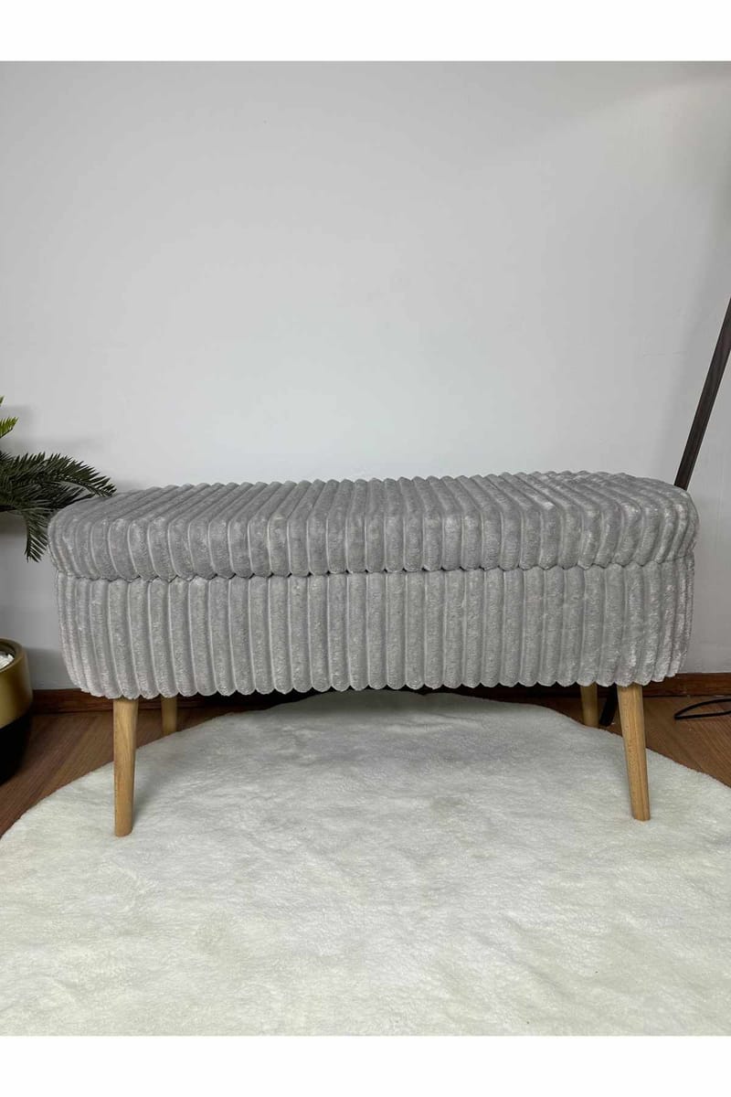 Pouffe with Storage Atelier Del Sofa Toscano Grey - Møbler - Senger - Sengetilbehør & sengegavl - Oppbevaring til senger