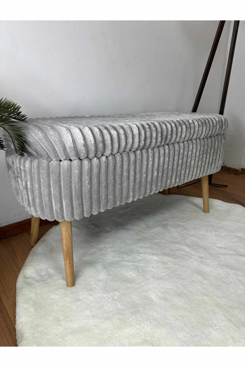 Pouffe with Storage Atelier Del Sofa Toscano Grey - Møbler - Senger - Sengetilbehør & sengegavl - Oppbevaring til senger
