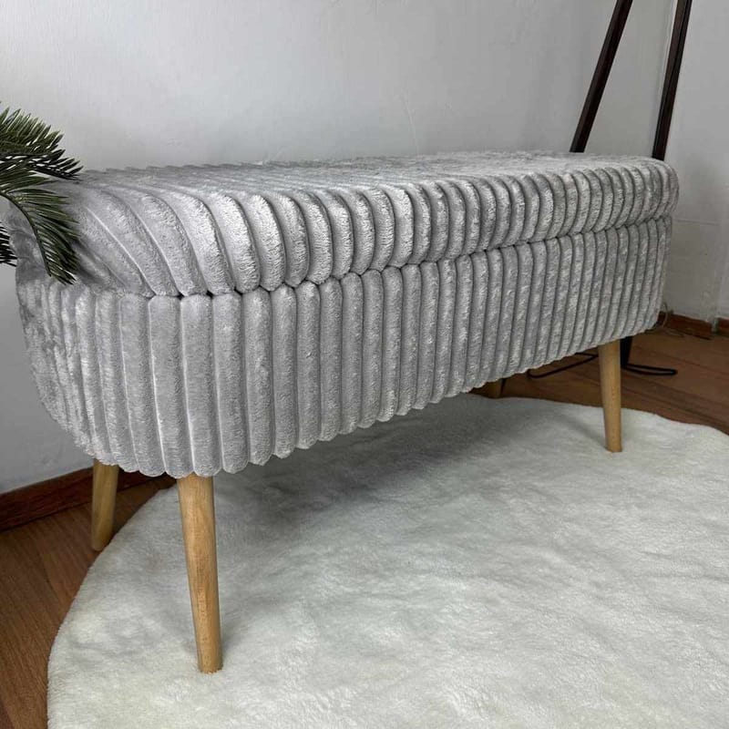 Pouffe with Storage Atelier Del Sofa Toscano Grey - Møbler - Senger - Sengetilbehør & sengegavl - Oppbevaring til senger
