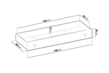 Rathmore Sengkiste 140 cm - Grå - Møbler - Senger - Sengetilbehør & sengegavl - Oppbevaring til senger