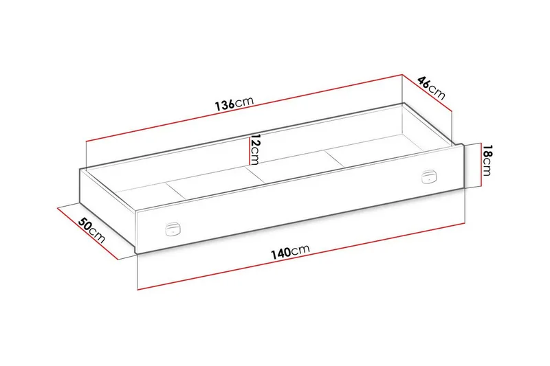 Rathmore Sengkiste 140 cm - Grå - Møbler - Senger - Sengetilbehør & sengegavl - Oppbevaring til senger