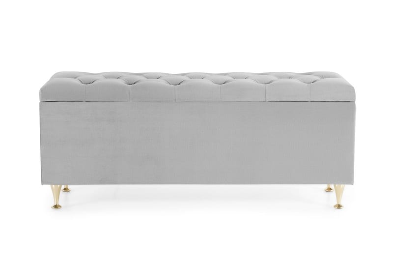 Royal Velvet Sengekiste Fløyel - Lysegrå - Møbler - Senger - Sengetilbehør & sengegavl - Oppbevaring til senger - Sengekiste