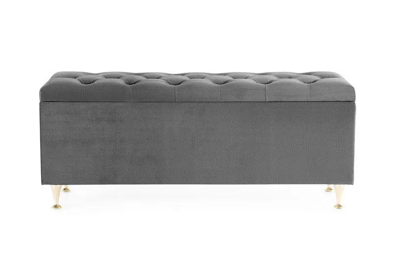 Royal Velvet Sengekiste Fløyel - Mørkegrå - Møbler - Senger - Sengetilbehør & sengegavl - Oppbevaring til senger - Sengekiste