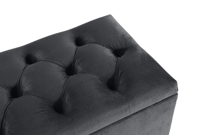 Royal Velvet Sengekiste Fløyel - Svart - Møbler - Senger - Sengetilbehør & sengegavl - Oppbevaring til senger - Sengekiste