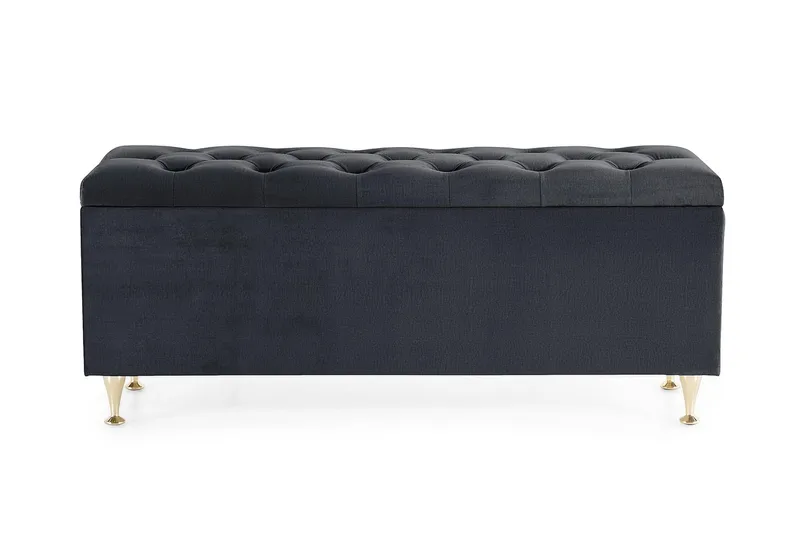 Royal Velvet Sengekiste Fløyel - Svart - Møbler - Senger - Sengetilbehør & sengegavl - Oppbevaring til senger - Sengekiste