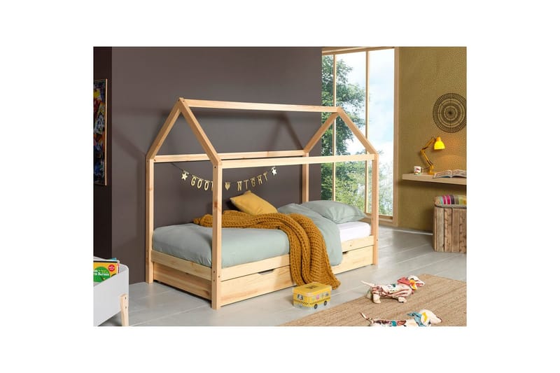 Seng med skuff Dallas 90x200 cm Antrasitt - Antrasitt - Møbler - Senger - Sengetilbehør & sengegavl - Oppbevaring til senger