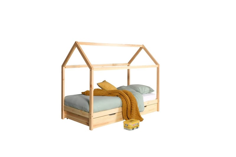 Seng med skuff Dallas 90x200 cm Antrasitt - Antrasitt - Møbler - Senger - Sengetilbehør & sengegavl - Oppbevaring til senger