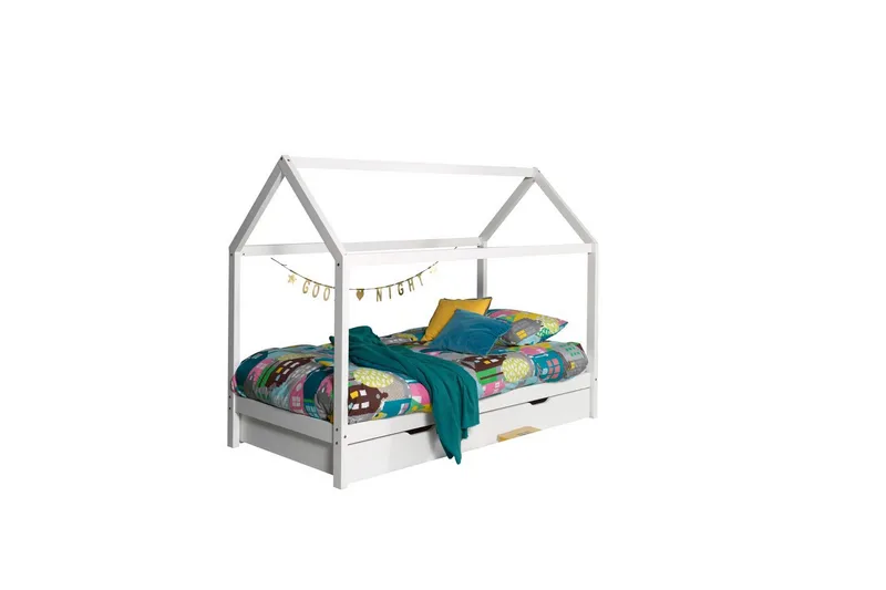 Seng med skuff Dallas Hvit - Hvit - Møbler - Senger - Sengetilbehør & sengegavl - Oppbevaring til senger