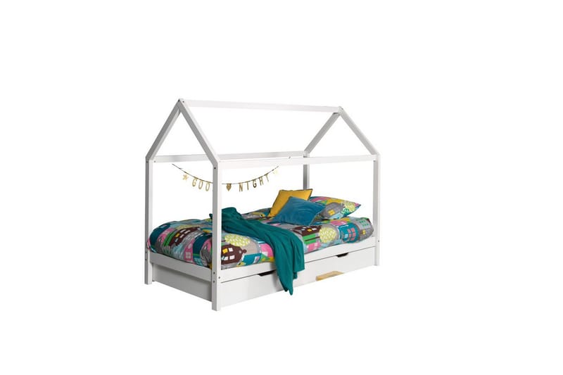 Seng med skuff Dallas Hvit - Hvit - Møbler - Senger - Sengetilbehør & sengegavl - Oppbevaring til senger